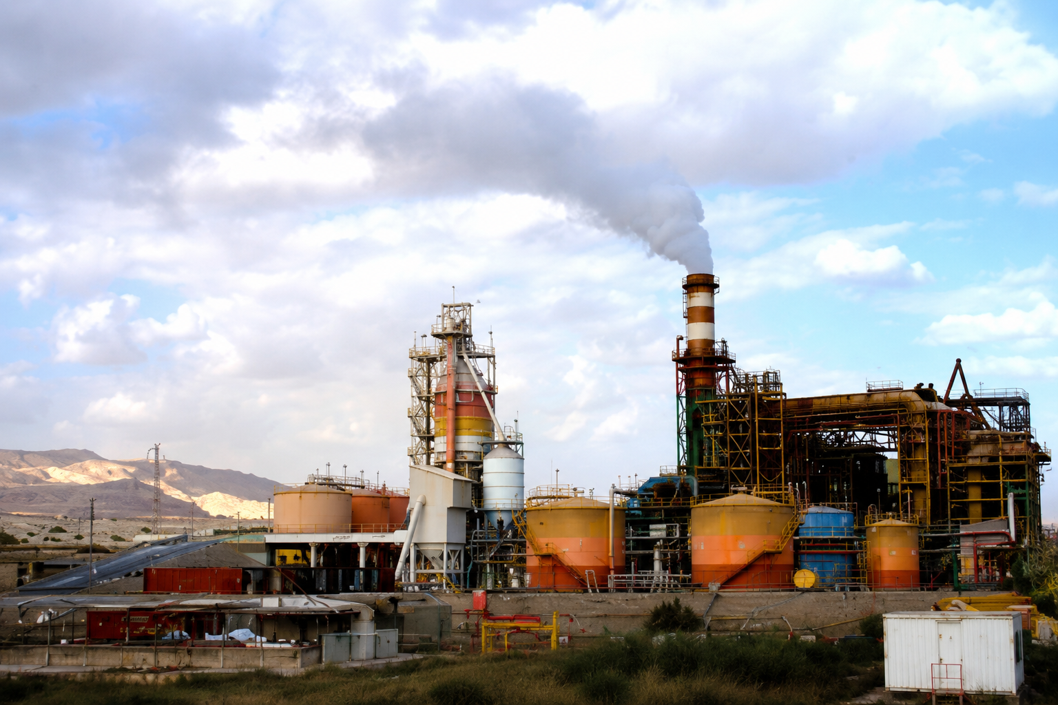 Dead Sea power plant at dusk