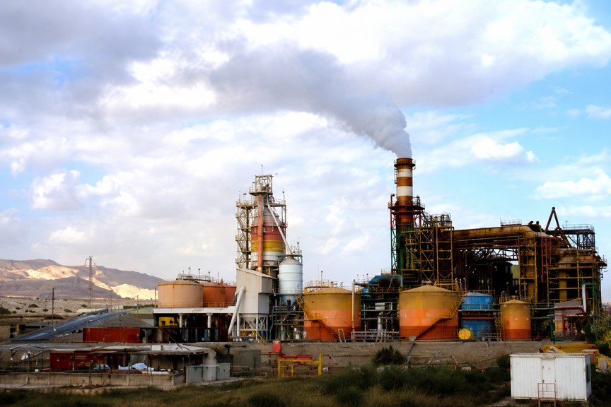 Dead Sea power plant at dusk