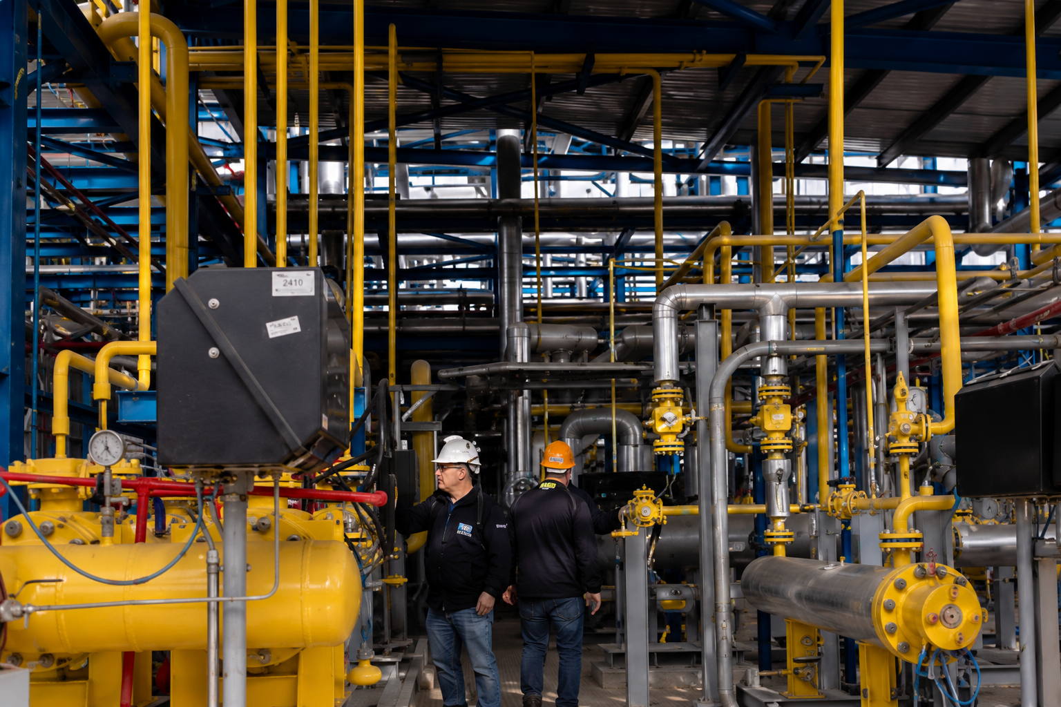 Sorek 2 desalination — engineers in pump hall